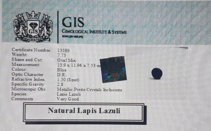 Lapis Lazuli 7.73 Ct.