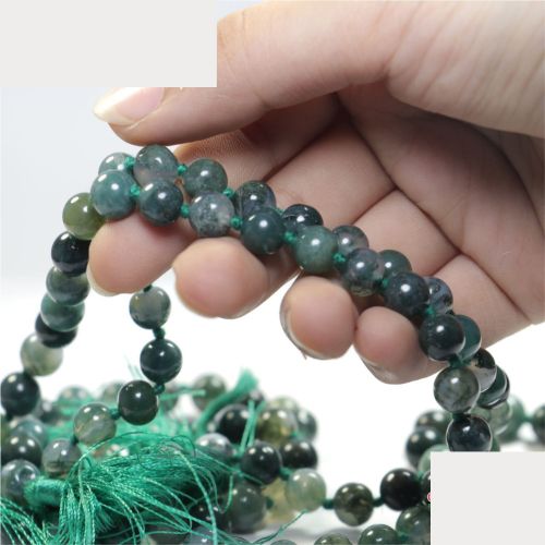 Moss Agate Jaap Mala