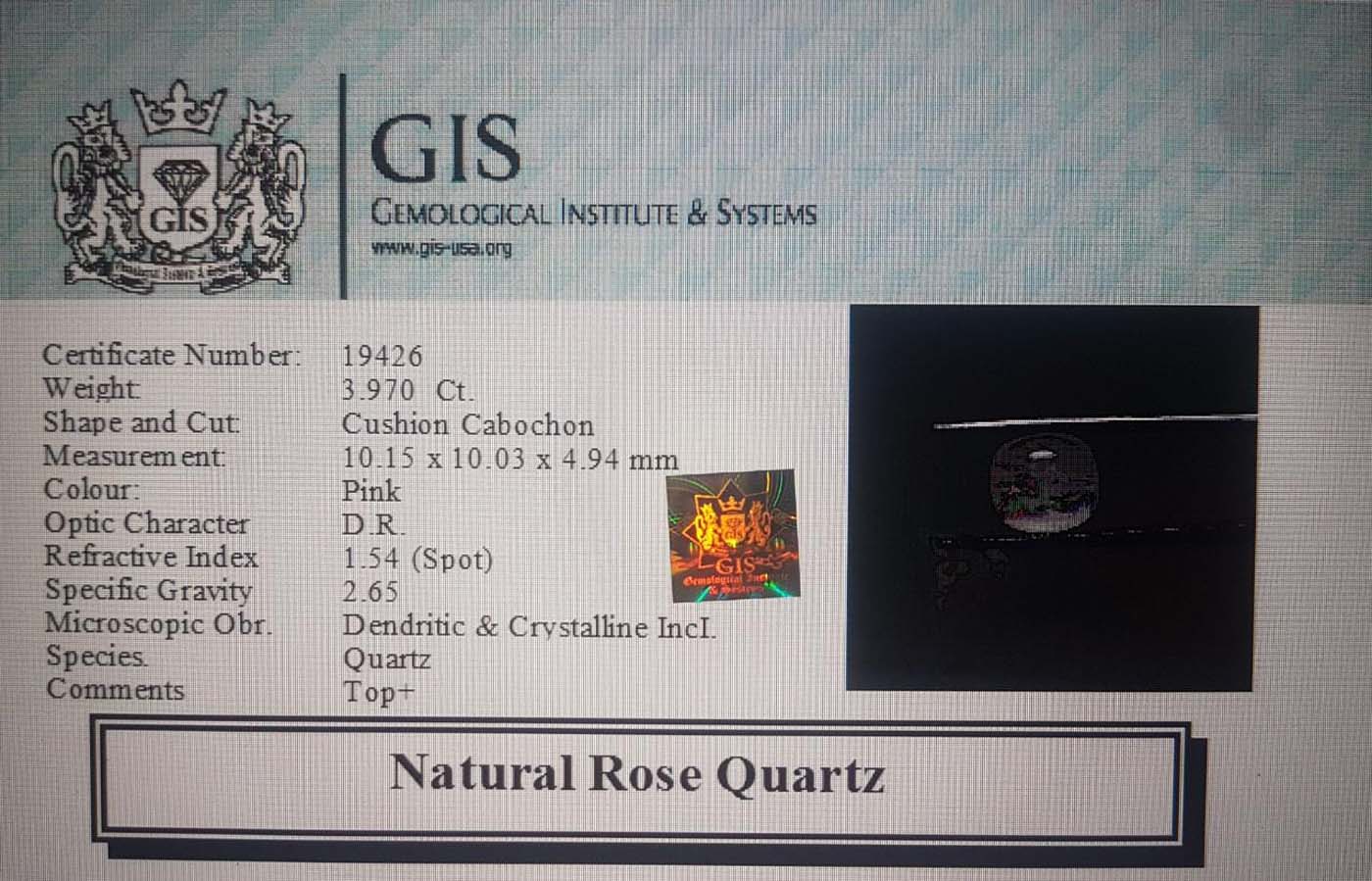 Rose Quartz 3.97 Ct.