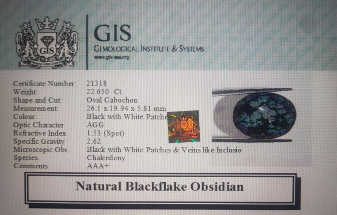 Obsidian 22.65 Ct.