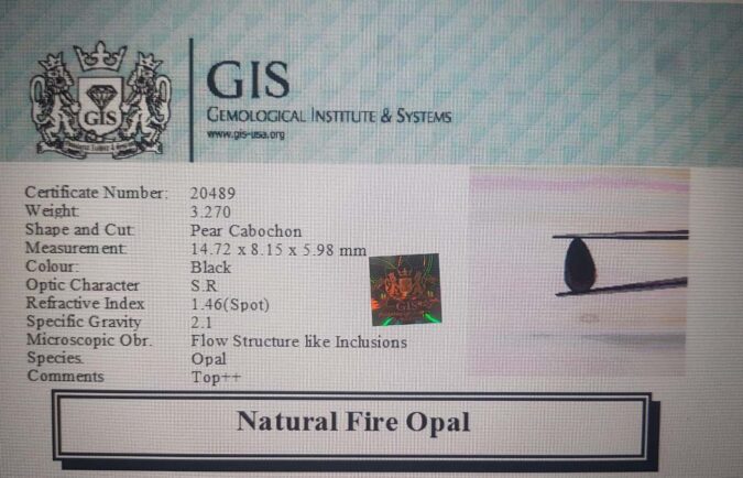 Fire Opal 3.27 Ct. Fire Opal 3.27 Ct.
