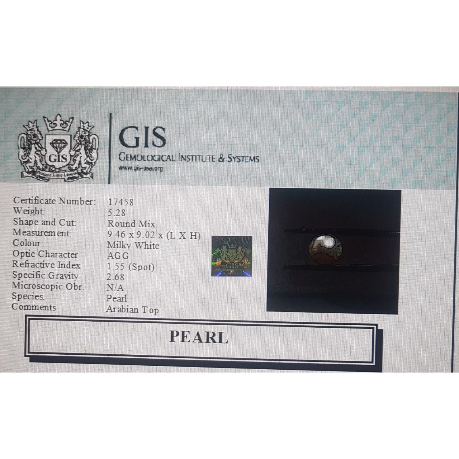 PEARL 5.28 Ct.