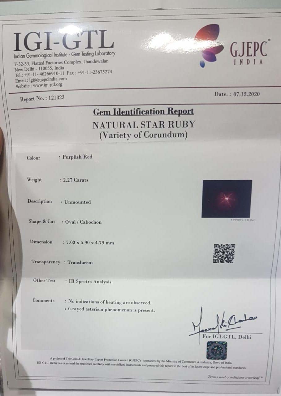 Star Ruby 2.27 Ct.