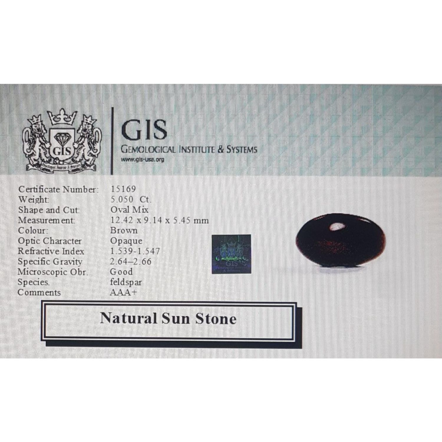Sun Stone 5.05 Ct.