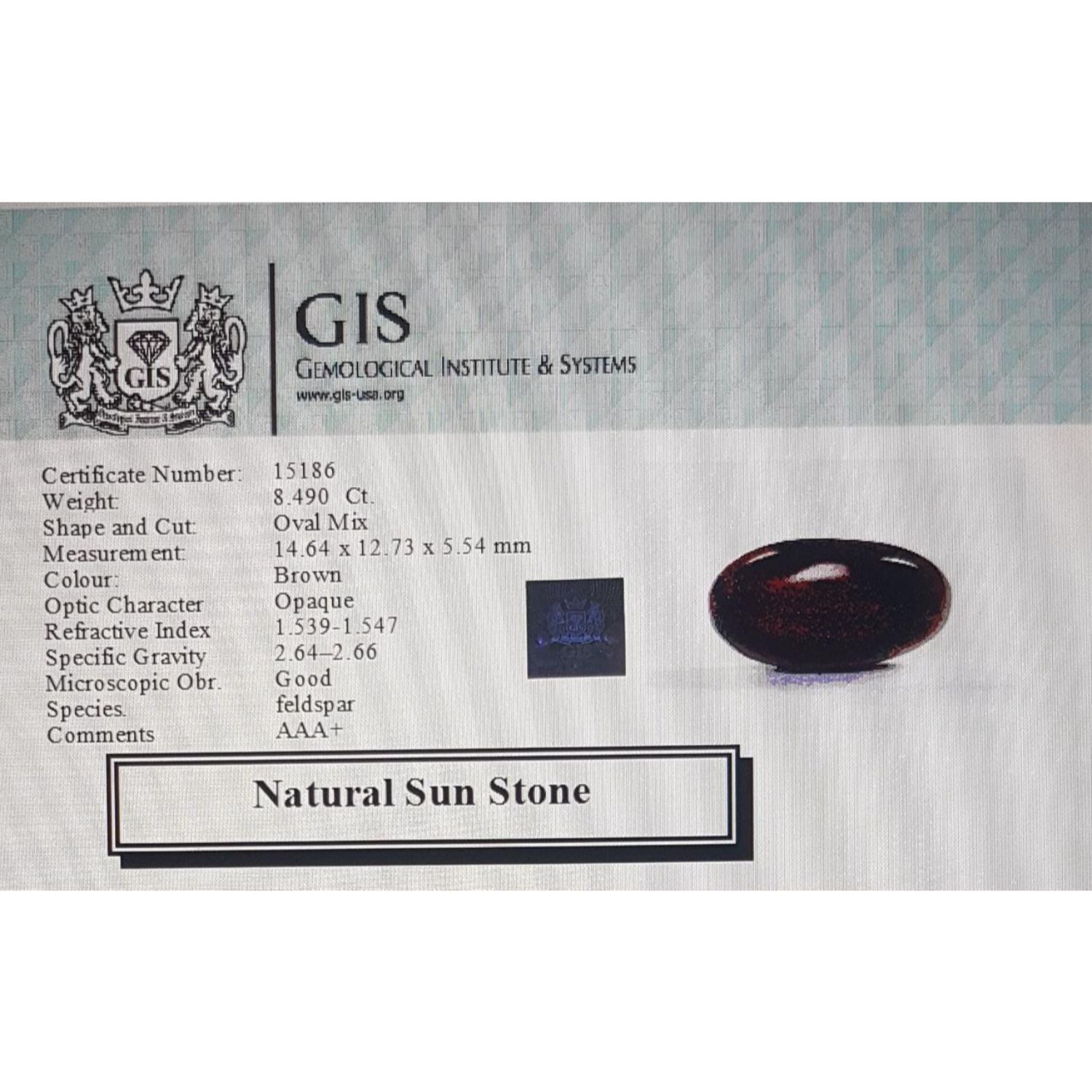 Sun Stone 8.49 Ct.