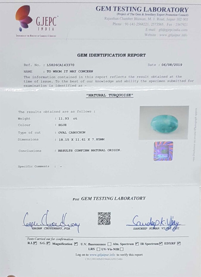 Turquoise 11.93 Ct.