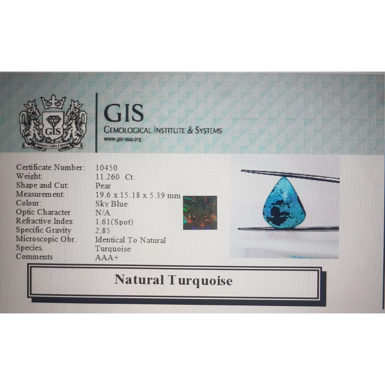 Turquoise (Irani) 11.26 Ct.