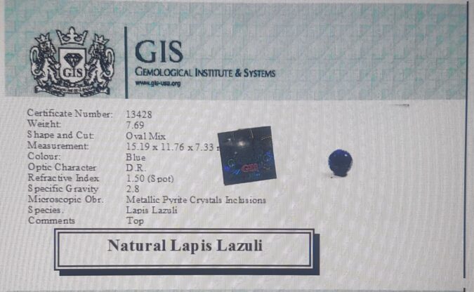 Lapis Lazuli 7.69 Ct.