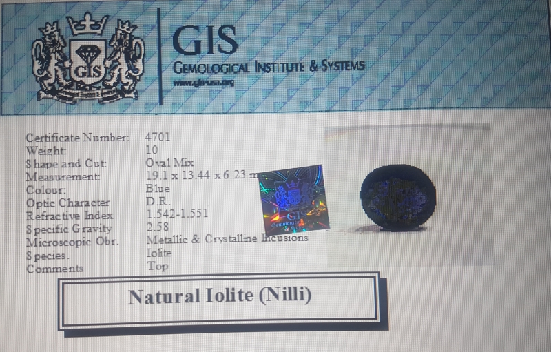 Iolite (Nilli) 10 Ct.
