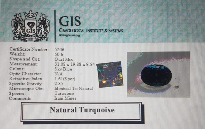 Turquoise (Irani) 50.6 Ct.