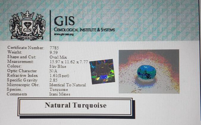 Turquoise (Irani) 9.59 Ct.