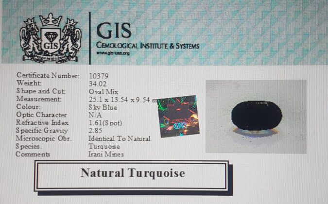 Turquoise (Irani) 34.02 Ct.