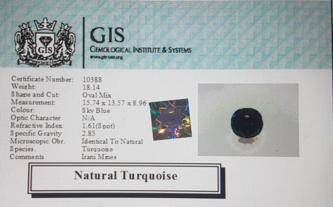 Turquoise (Irani) 18.14 Ct.