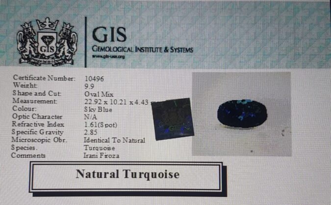 Turquoise (Irani) 9.9 Ct.