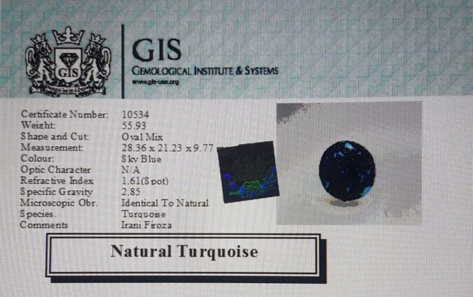Turquoise (Irani) 55.93 Ct.