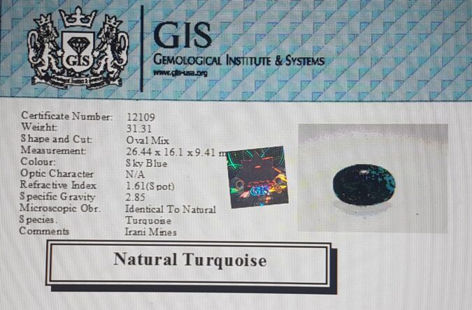 Turquoise (Irani) 31.31 Ct.