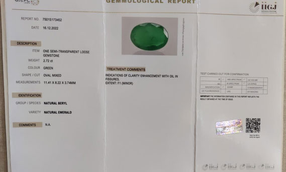 EMERALD 2.72 Ct.