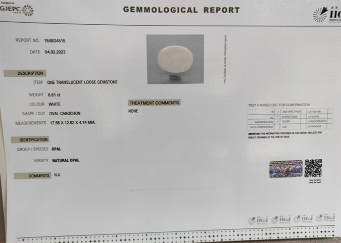 OPAL 6.61 Ct. OPAL 6.61 Ct.
