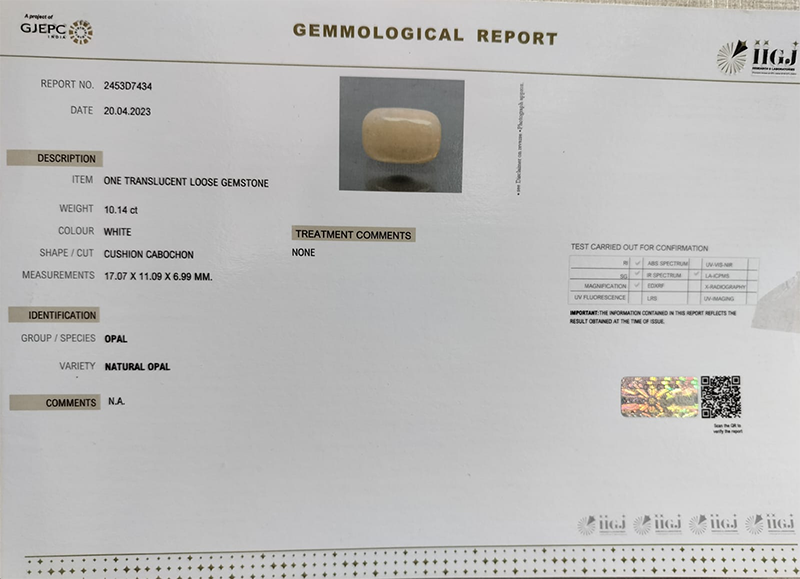 OPAL 10.14 Ct. OPAL 10.14 Ct.