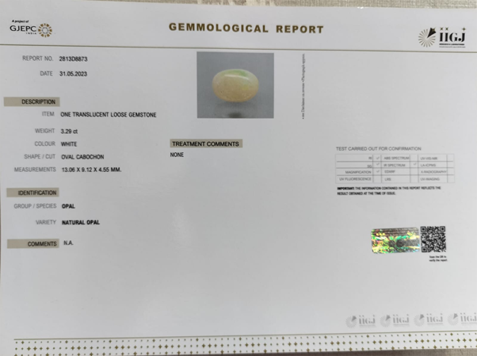 OPAL 3.29 Ct.