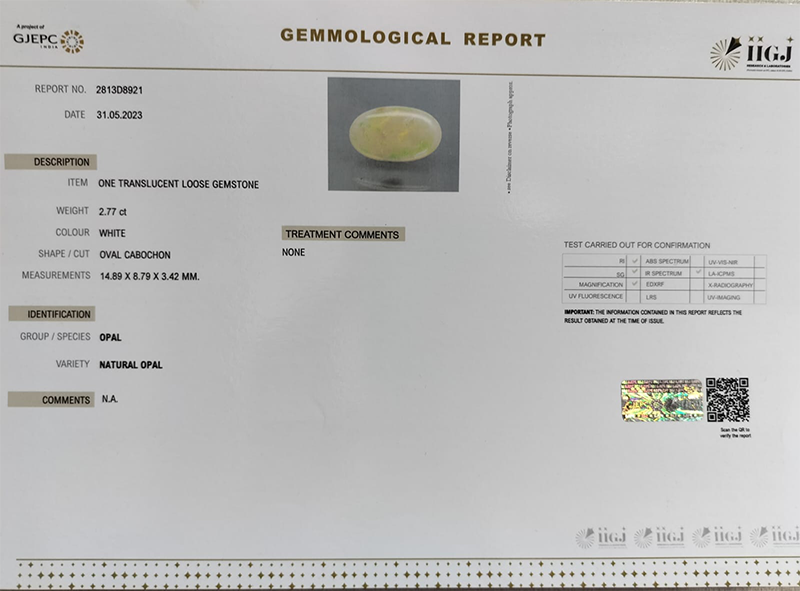 OPAL 2.77 Ct.