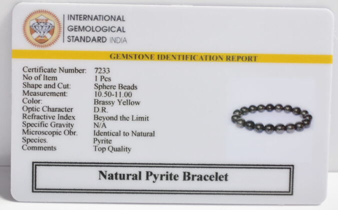 Pyrite Bracelet Original Certified for Men & Women | Natural Raw Pyrite Stone Bracelet AAA+ Quality | Energised | Govt Lab Certified
