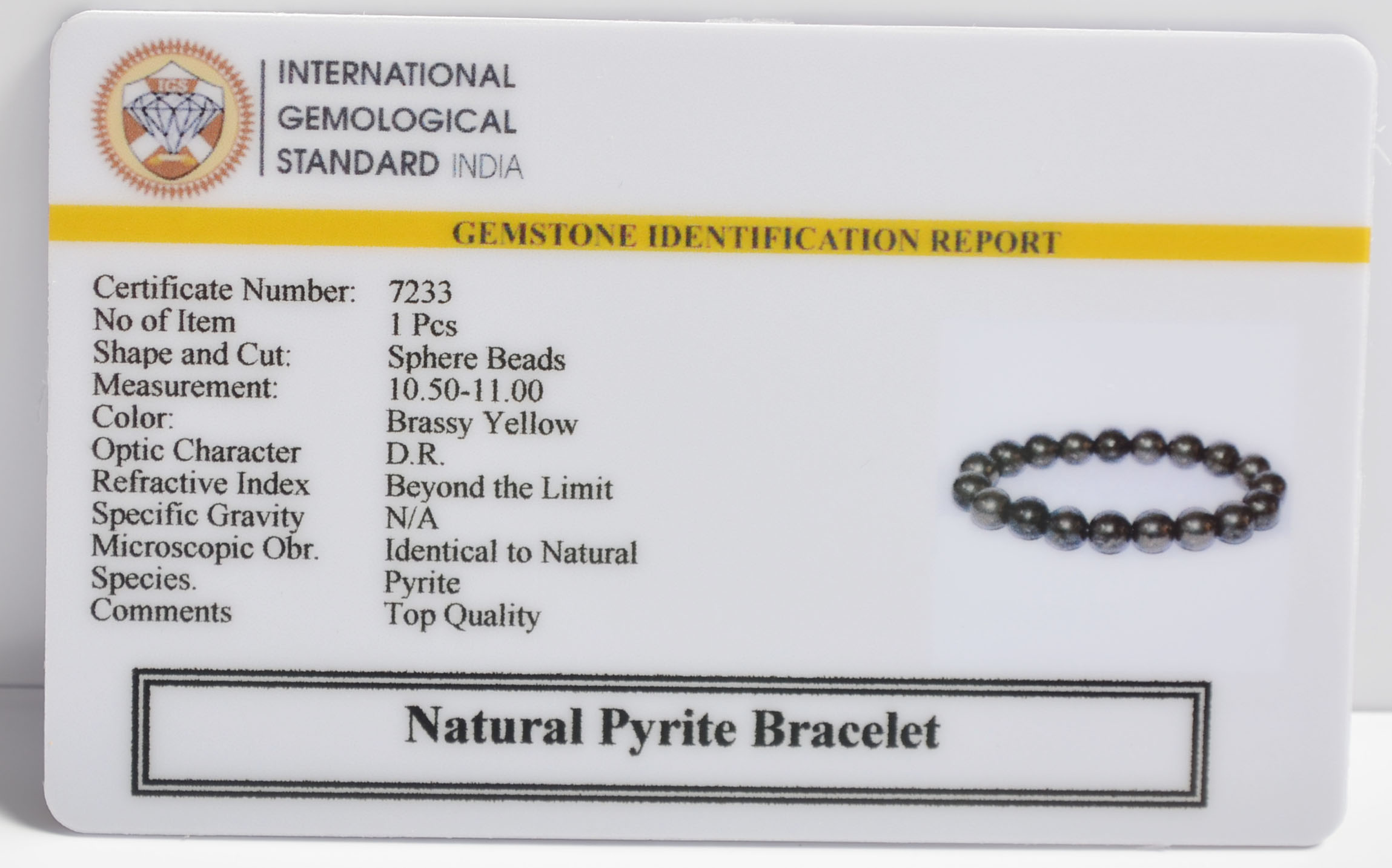 Pyrite Bracelet Original Certified for Men & Women | Natural Raw Pyrite Stone Bracelet AAA+ Quality | Energised | Govt Lab Certified