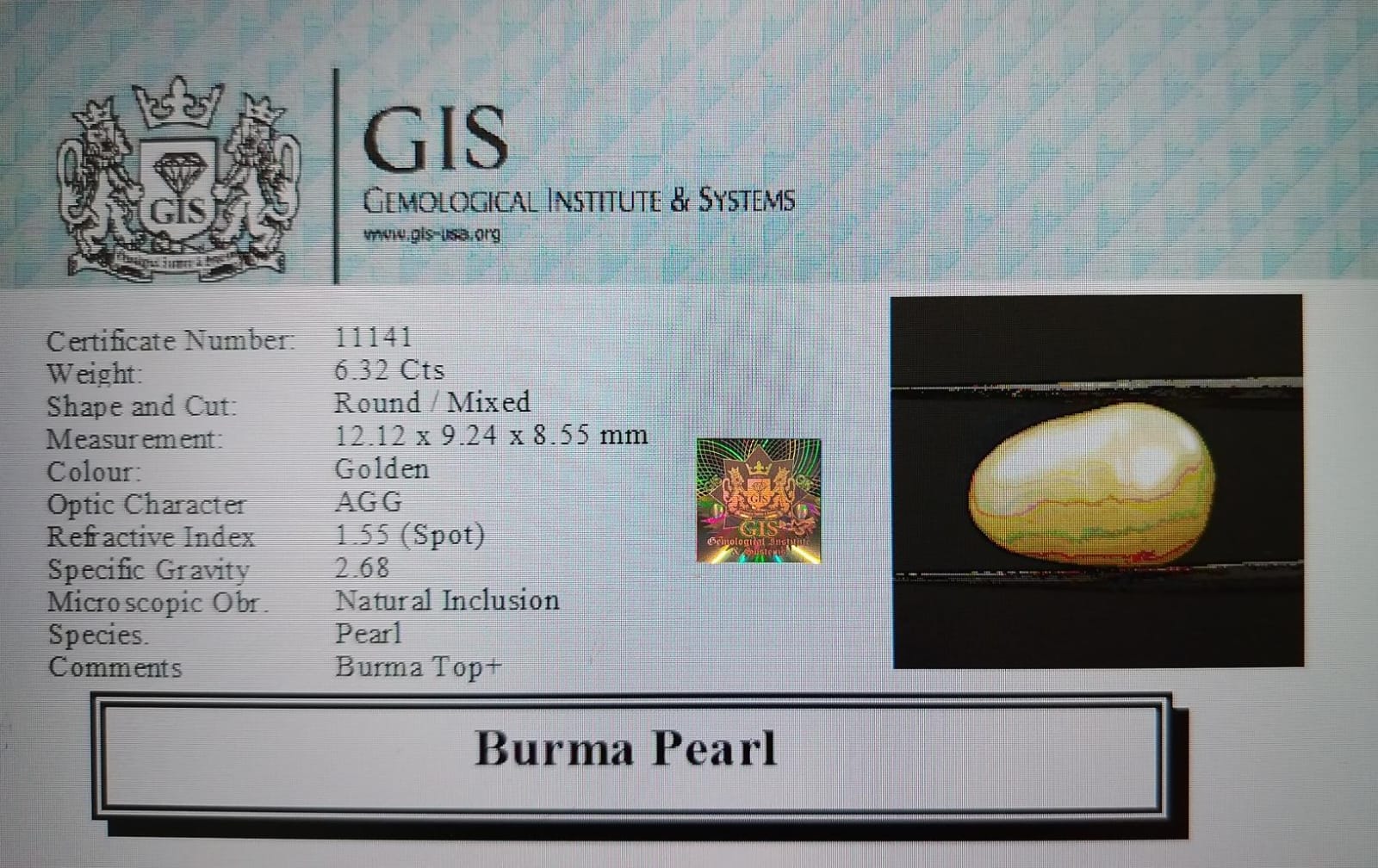 PEARL 6.32 Ct.