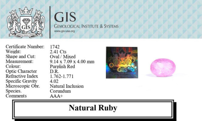 RUBY 2.41 Ct.