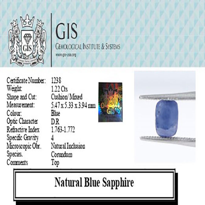 BLUE SAPPHIRE 1.22 Ct.