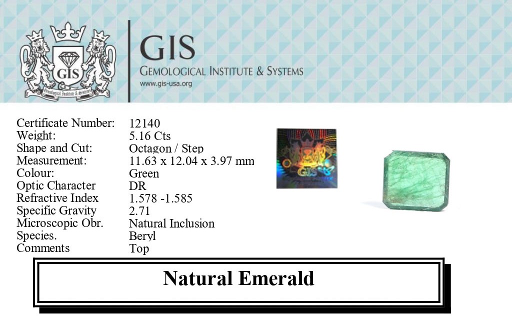 EMERALD 5.16 Ct.