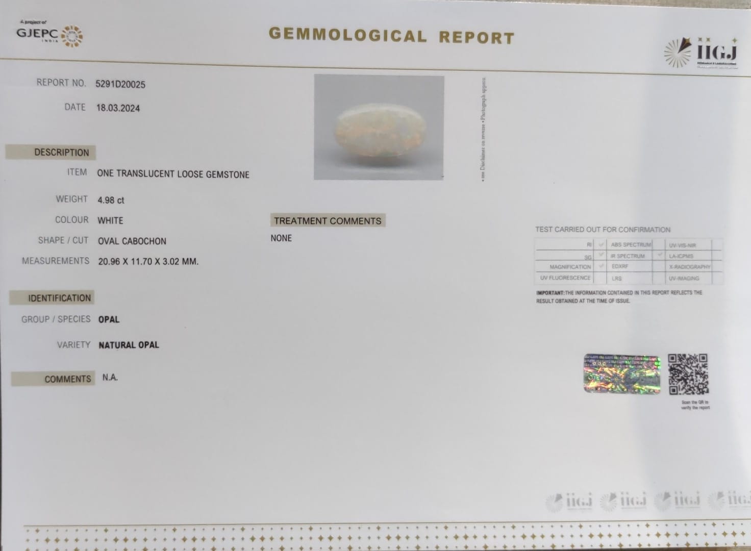 OPAL 4.98 Ct.