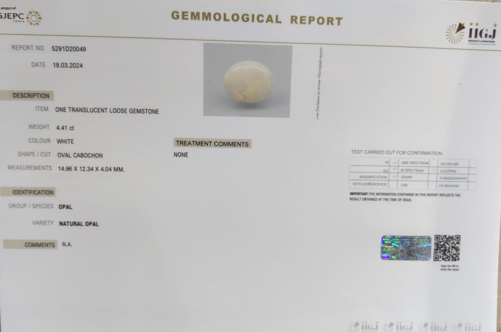 OPAL 4.41 Ct.