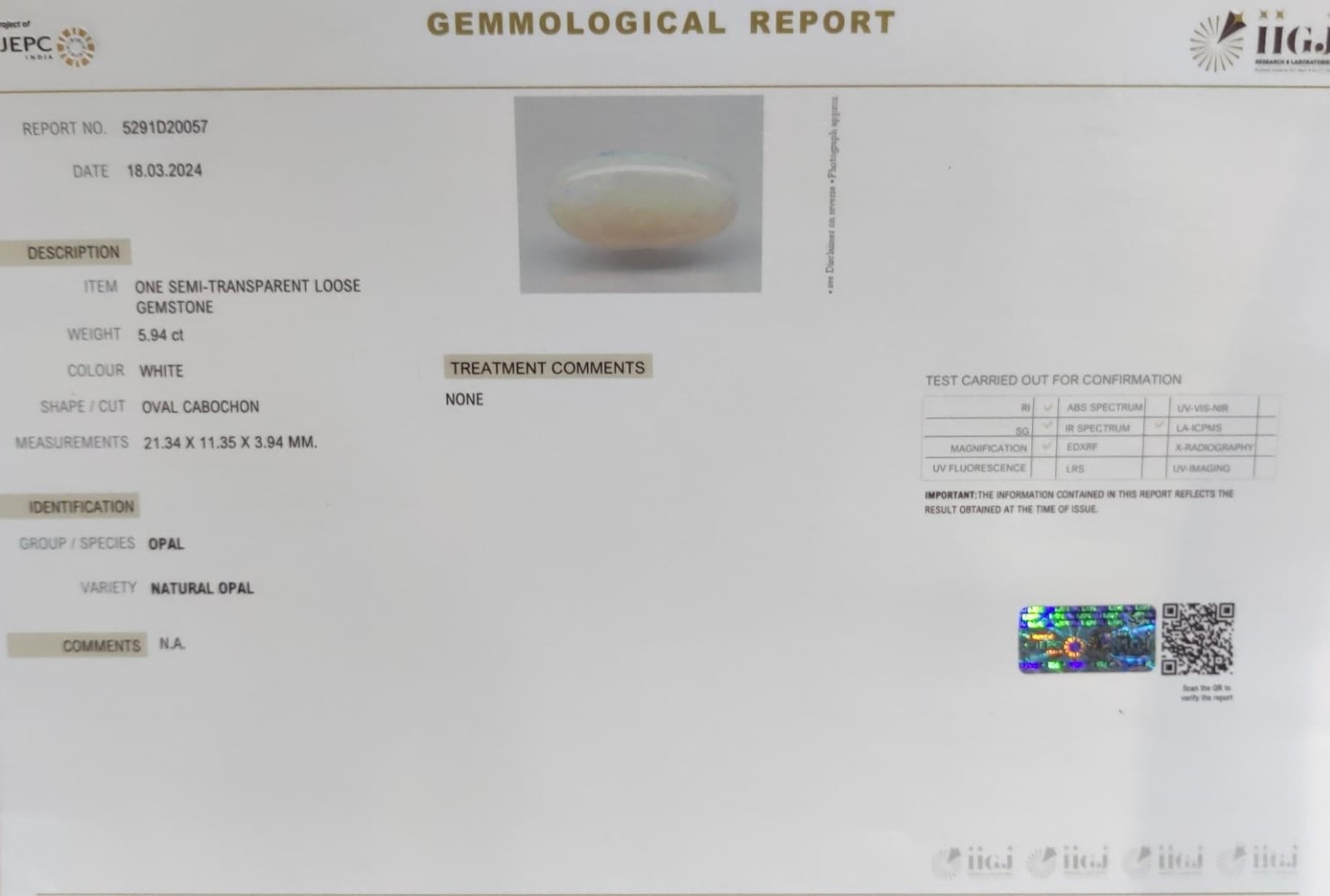 OPAL 5.94 Ct.