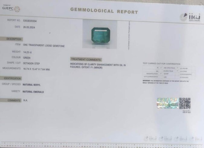 EMERALD 14.23 Ct.