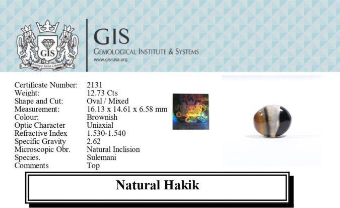 HAKIK 12.73 Ct.