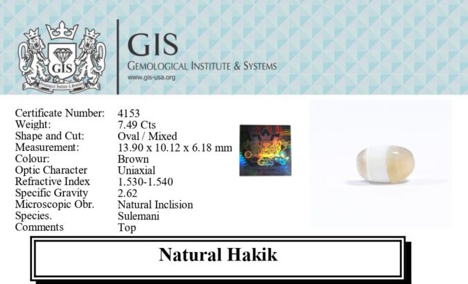 HAKIK 7.49 Ct.