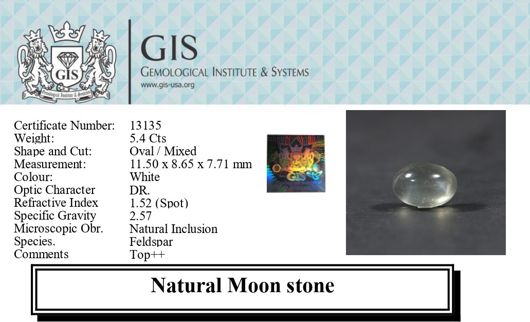 MOONSTONE 5.4 Ct. MOONSTONE 5.4 Ct.