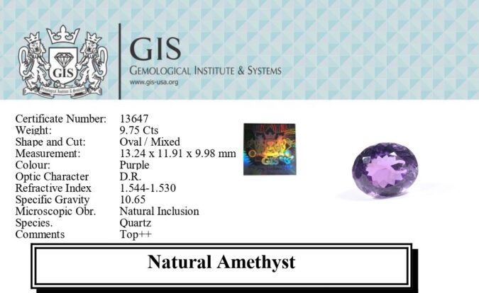 AMETHYST 9.75 Ct.