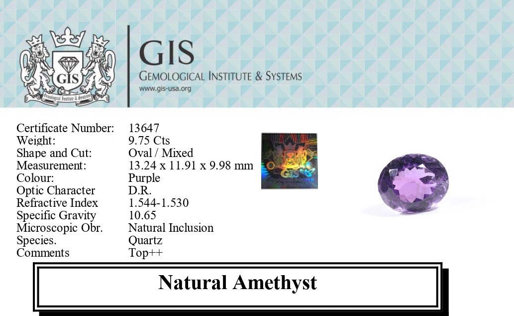 AMETHYST 9.75 Ct.