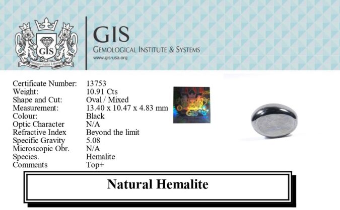 HEMALITE 10.91 Ct.