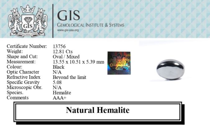 HEMALITE 12.81 Ct.