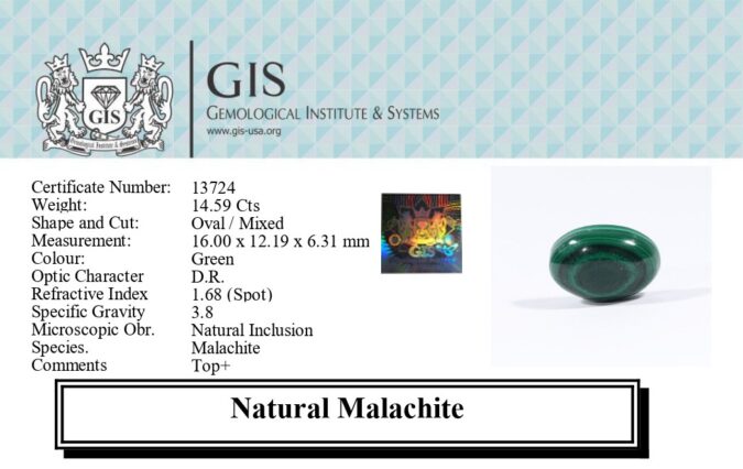 MELACHITE 14.59 Ct.
