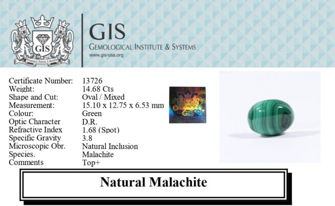 MELACHITE 14.68 Ct.
