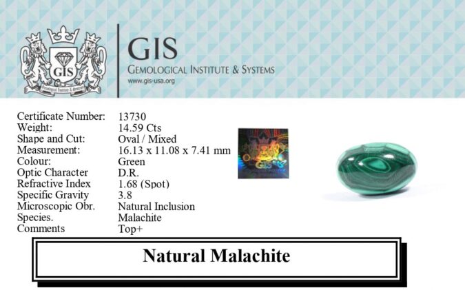 MELACHITE 14.59 Ct.