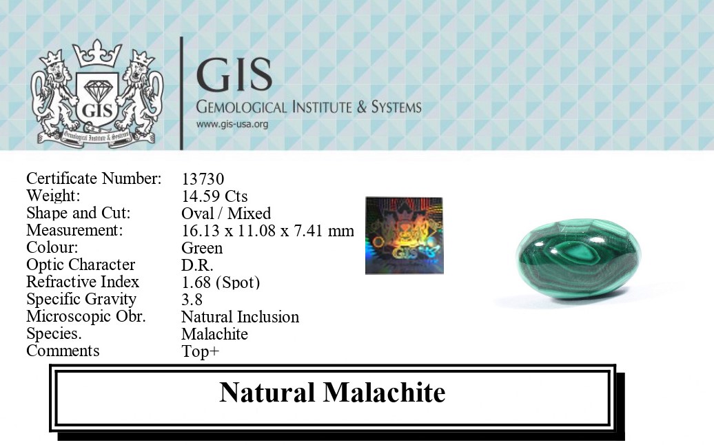 MELACHITE 14.59 Ct.