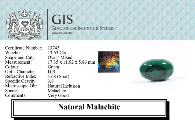 MALACHITE 13.63 Ct.