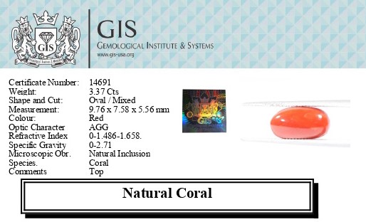 CORAL 3.37 Ct.