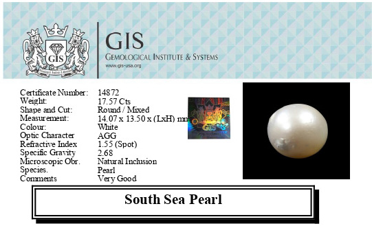 SOUTH SEA PEARL 17.57 Ct.