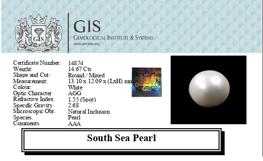 SOUTH SEA PEARL 14.67 Ct.